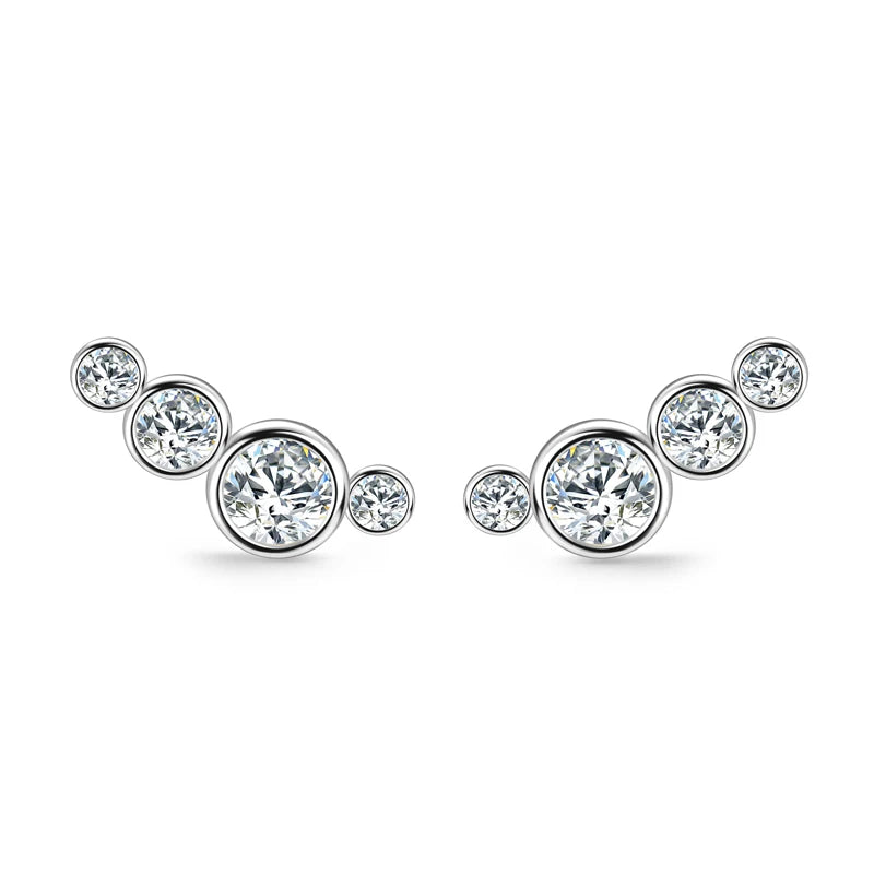 Lnngy GRA Certified Moissanite Stud Earring For Women Original 925 Sterling Silver Irregular Piercing Earring 2025 Hot Jewelry