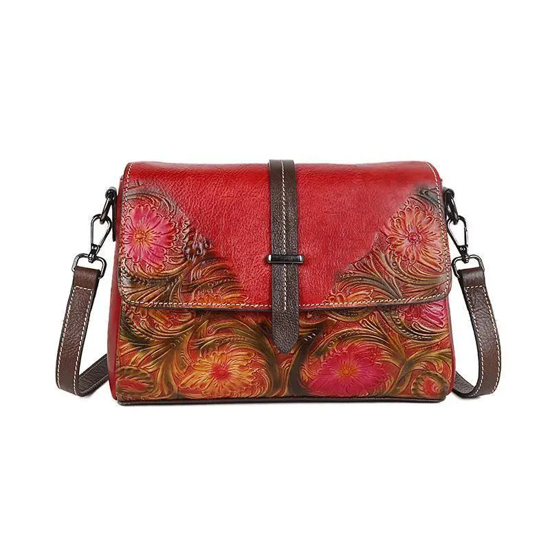 MOTAORA Women Shoulder Bag Genuine Leather Handbag Female Luxury Handmade Embossed Vintage Flap Bag High Quality Messenger Bags