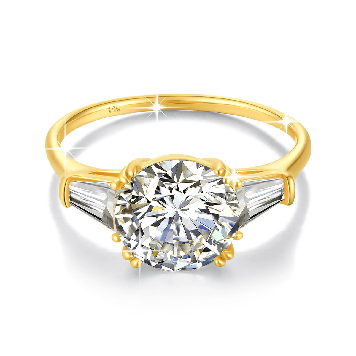 9mm Moissanite Diamond Ring 585 Real 14K Gold for Women D Color VVS1 Brilliant Cutting Wedding Band Engagement Trendy Jewelry