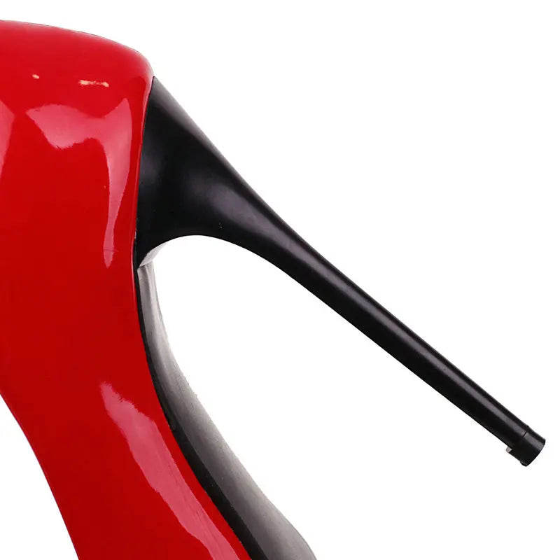 Women’s Pumps Classic Sexy Thin High Heels 12cm Patent Leather Stiletto Pointed Toe Party Elegant Office Shoes Big Size 34-48