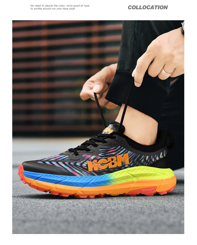 Marathon Shoes Men Casual Sneakers Man Trail Running Sports Shoe Mountain Marathon Shoe Outdoor Comfy Athletic Trekking Sneakers