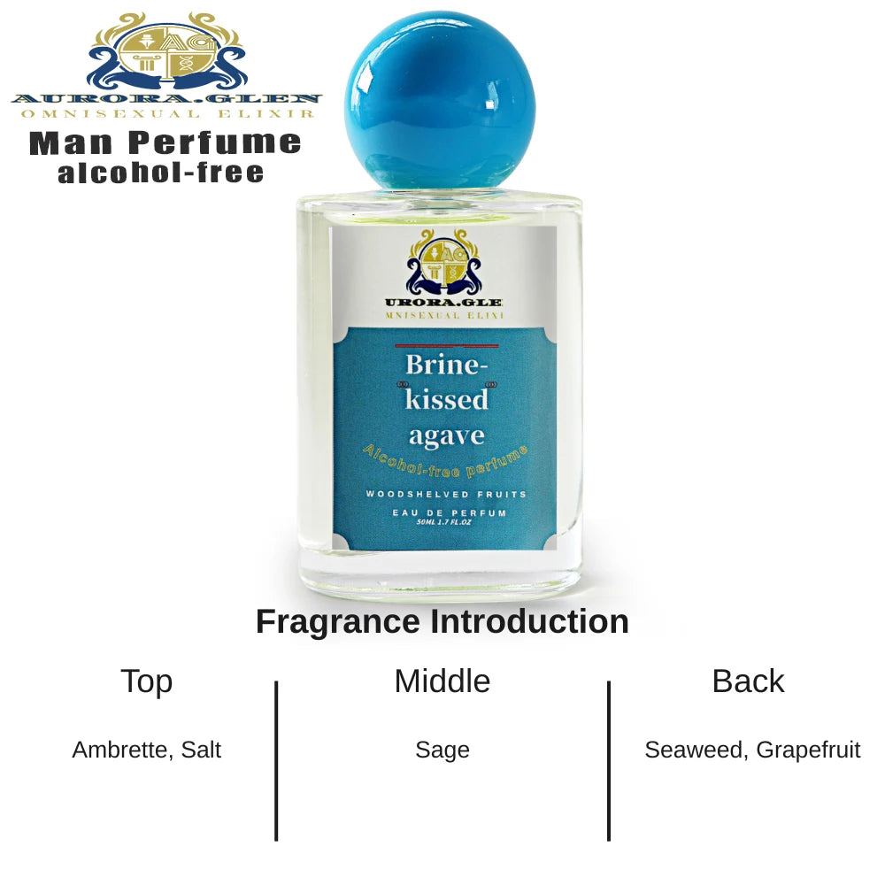 Parfum Azure Breeze Eau de Toilette for Men Fresh Woody Alcohol-Free Perfume with Cedarwood Vetiver Cologne Pink Pepper Mint