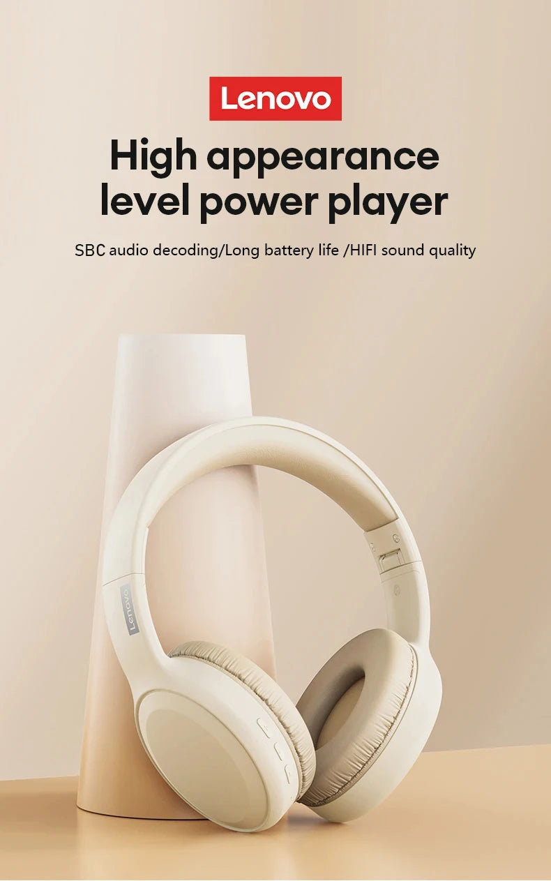 Lenovo TH30 Wireless Bluetooth 5.3 Headphone Sport With Mic Music Headset Foldable Low Latency Gaming Earphone For Xiaomi