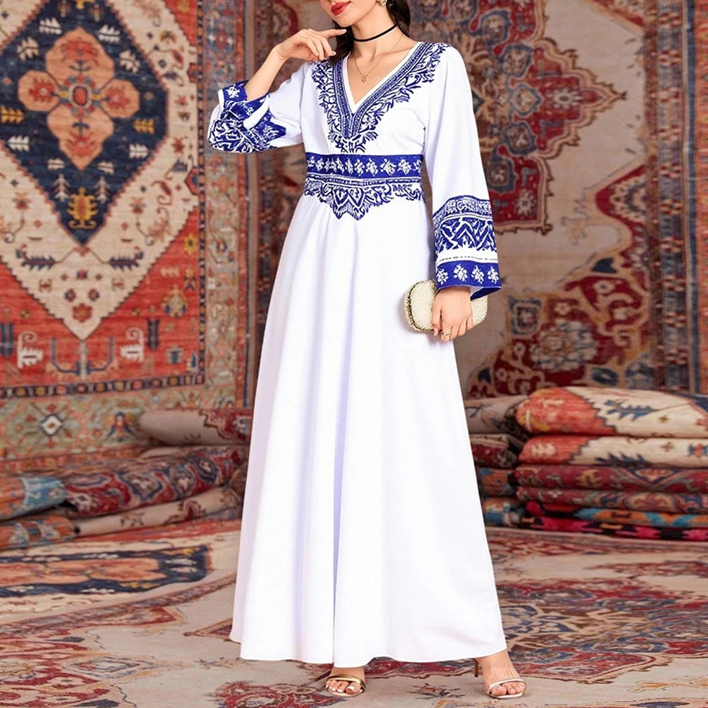 Rafiah Women's Dresses Summer Comfortable Elegant 2025 Plain Long Sleeve Plunge Neck
A-Line Midi Vacation Long Dress