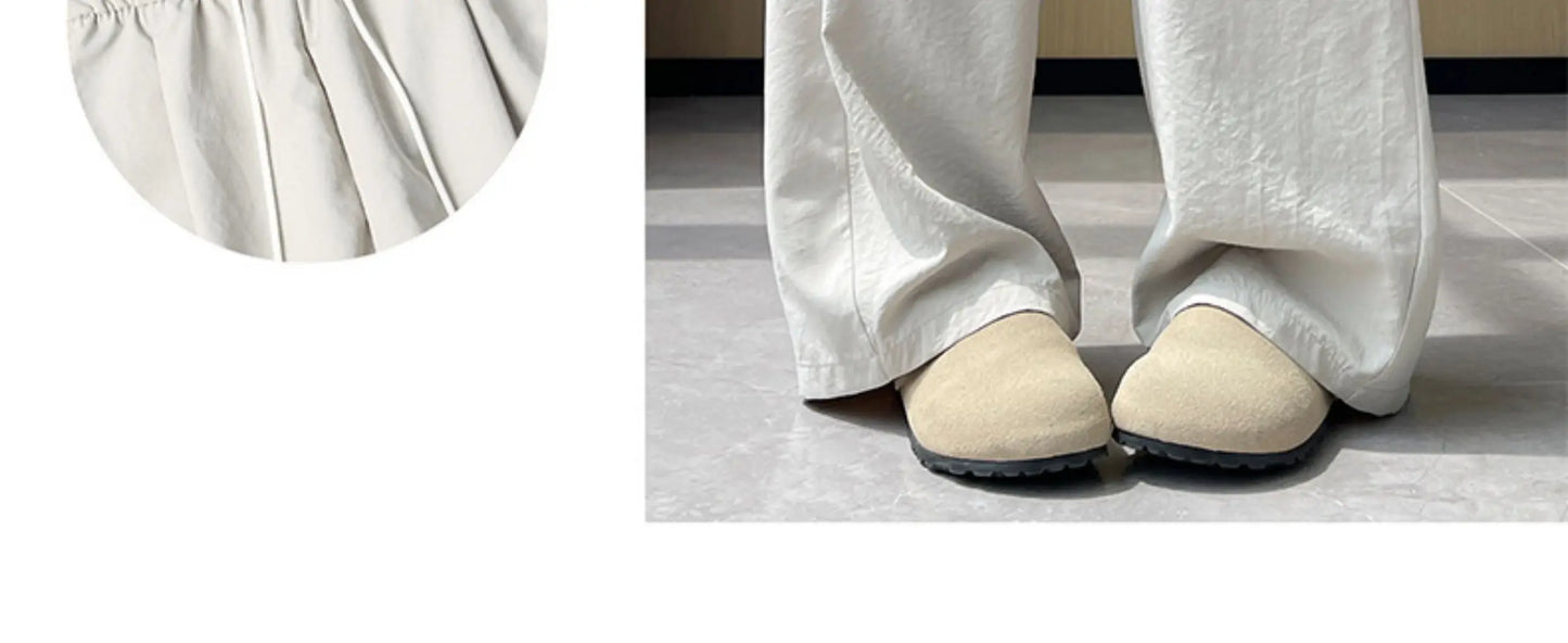 Qui Dry High Waist Wide Leg Knife Sports Pants Women's Thin New 2025 Casual Ice Silk Pants Spring Summer