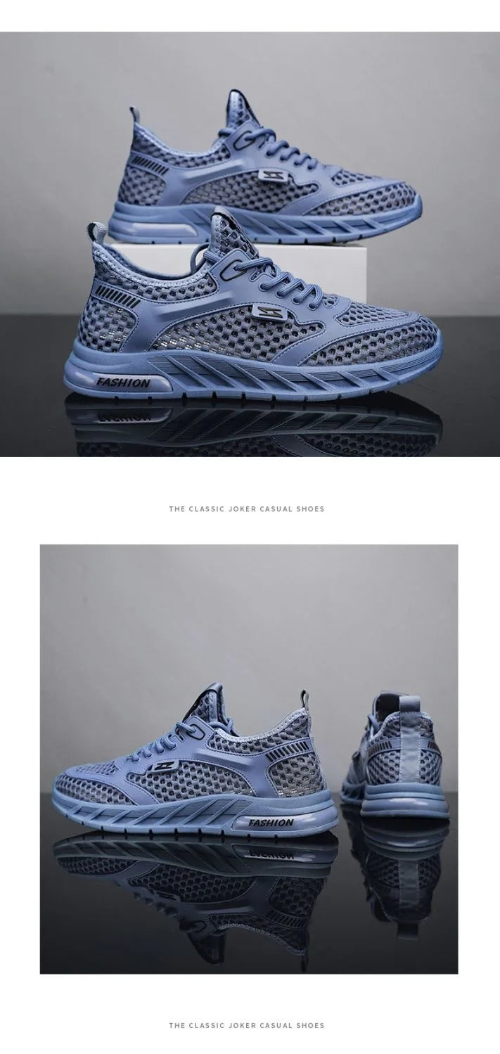 Men's Mesh Sneakers 2024 Summer Mesh Sports Breathable Casual Shoes Comfortable Men's Tennis Shoes Lightweight Running Shoes