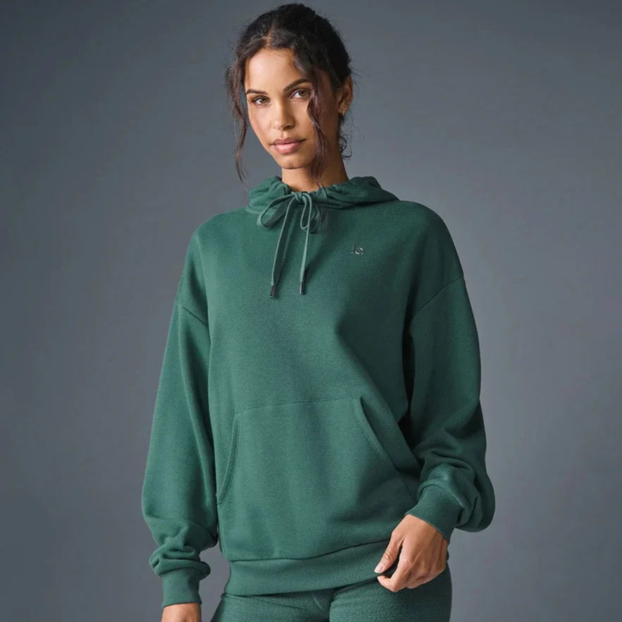 LO Yoga Hoodie Accolade Hoodie Cotton Loose Drawstring Versatile Pure Sports Pullover Hoodie Outdoor Top Yoga Shirts Hooded