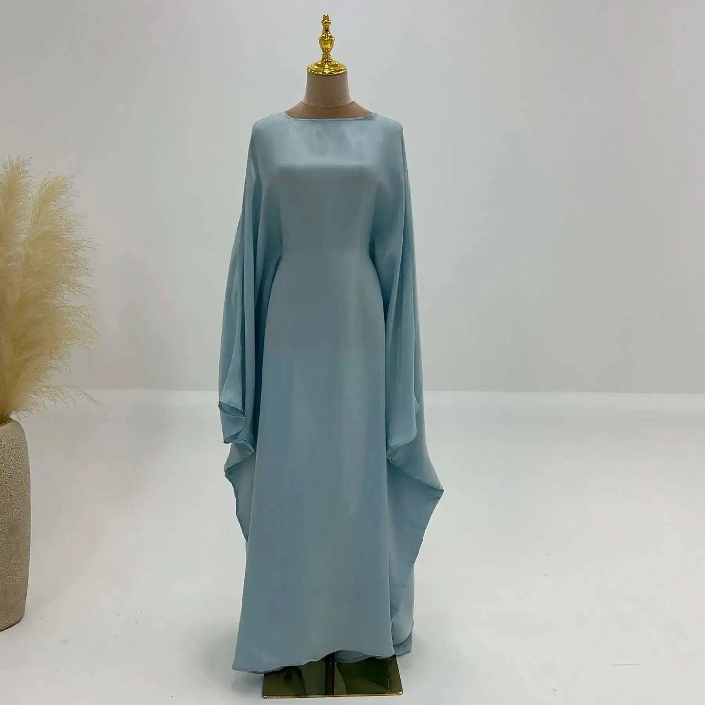 LANMREM Elegant Party Long Dress Women Many Colors Fashion Round Neck Batwing Sleeves Loose Dresses Fashion New Clothing 32C1950