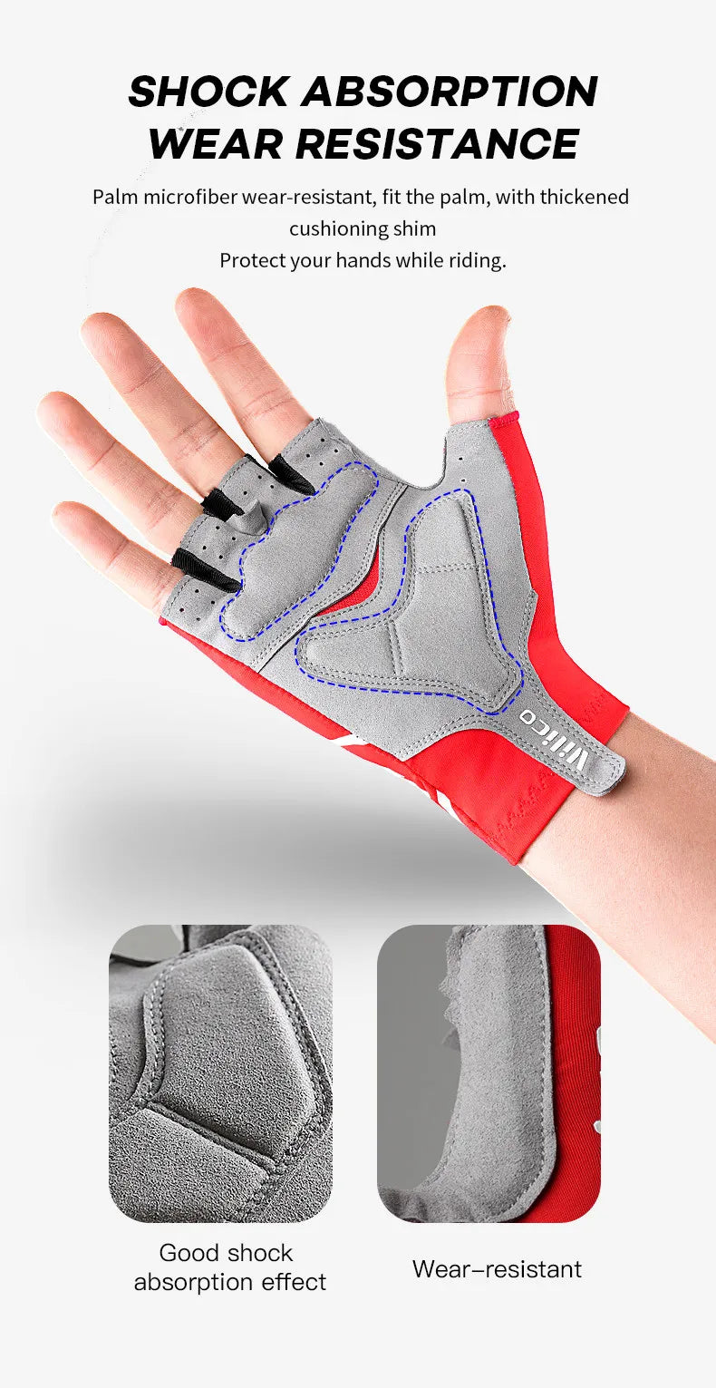 Breaking Wind Cycling Half Finger Gloves Anti-slip Bicycle Mittens Racing Road Bike Glove MTB Biciclet Guantes Mountaineering