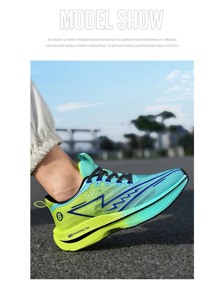 New Men's Sneakers Racing Carbon Plate Sports Running Shoes Light Anti-Slip Professional Track Field Training Shoes Tennis Shoes