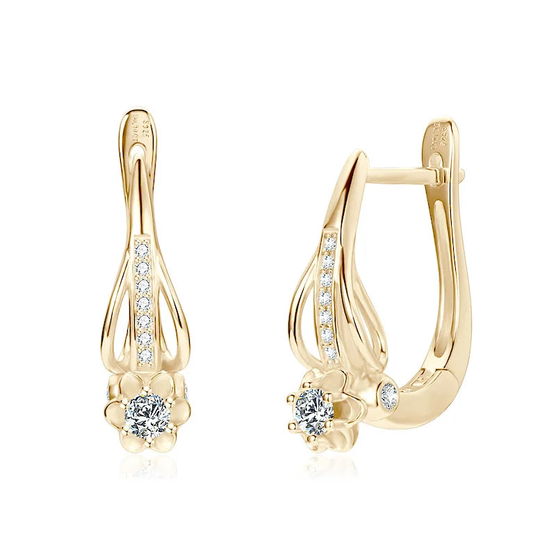 Lnngy Brilliant 3mm Infinity Moissanite Earring oorbellen zilver 925 Sterling Silver Hoop Earrings For Women Wedding Jewelry