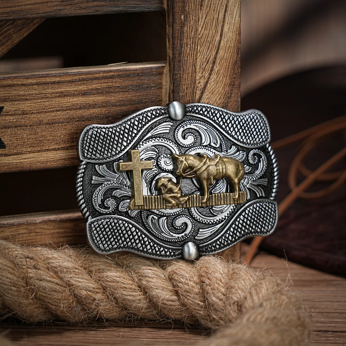 Men & Women-Western-Cowboy-PU Leather-Belts - Vintage Belt Floral Engraved Buckle Belt for Jeans