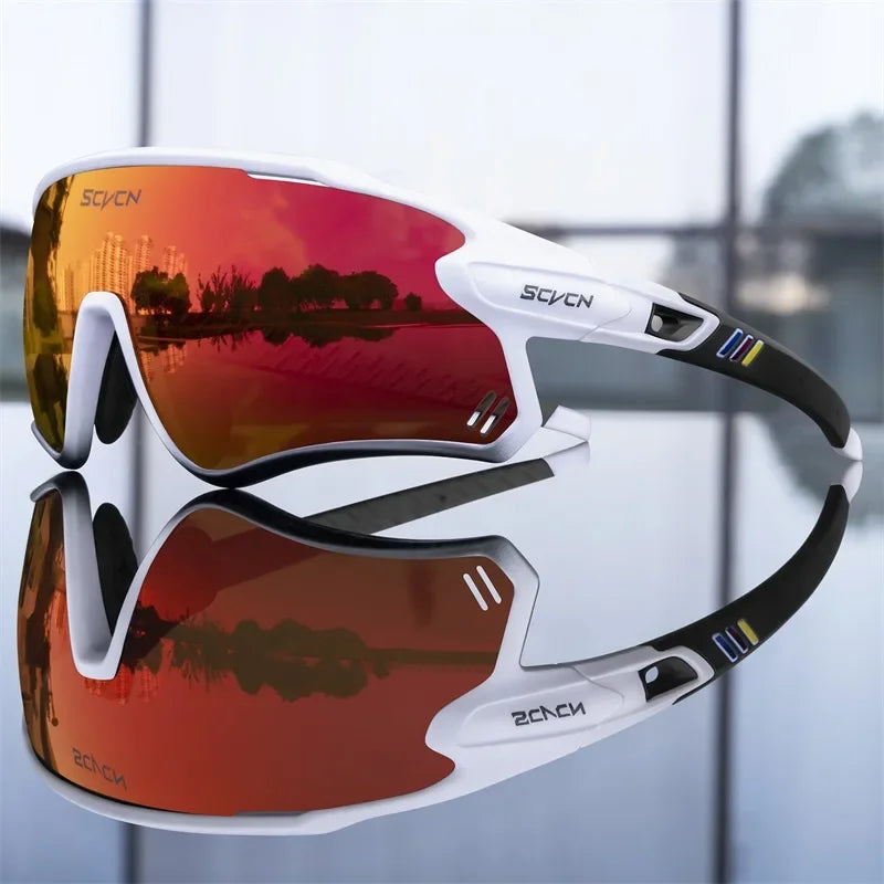 SCVCN Photochromic Sunglasses Bicycle Cycling Glasses MTB Driving Running UV400 Polarized Fishing Goggles Man Woman Bike Eyewear