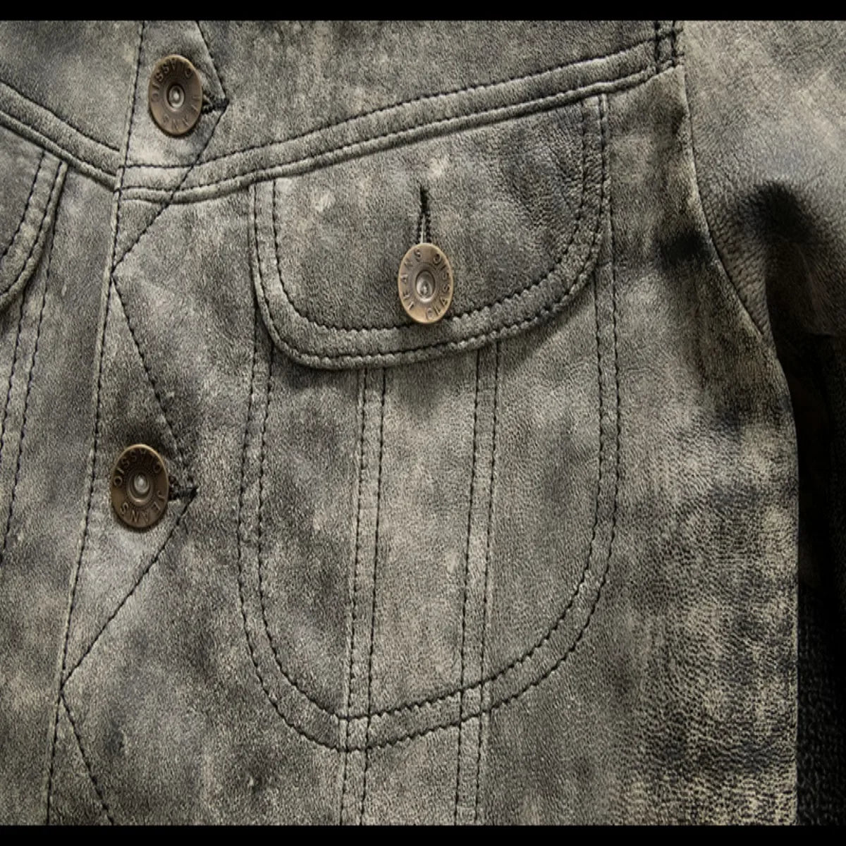 Men's Genuine Cowhide Leather Motorcycle Jacket – Stand Collar Autumn Winter Biker Coat
