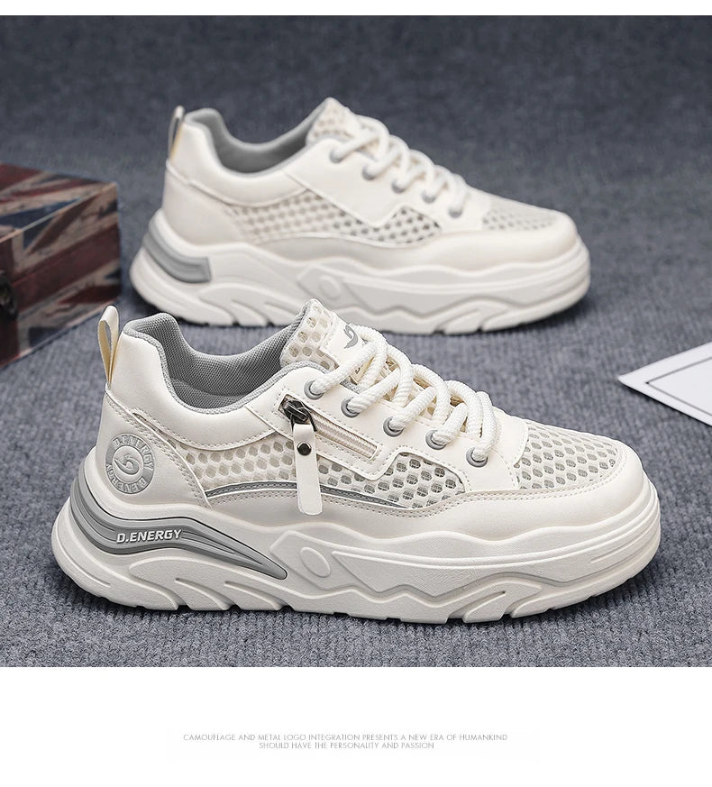 Men's breathable mesh casual sports shoes summer new walking shoes fashion trendy shoes soft-sole student sneakers running shoes