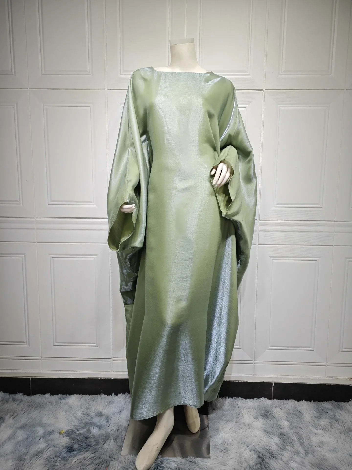 2024 Muslim Dress Women Summer Fashion Muslim Long Sleeve Satin Plus Size Long Abaya Kaftan Abaya Dubai Abaya Muslim Clothes
