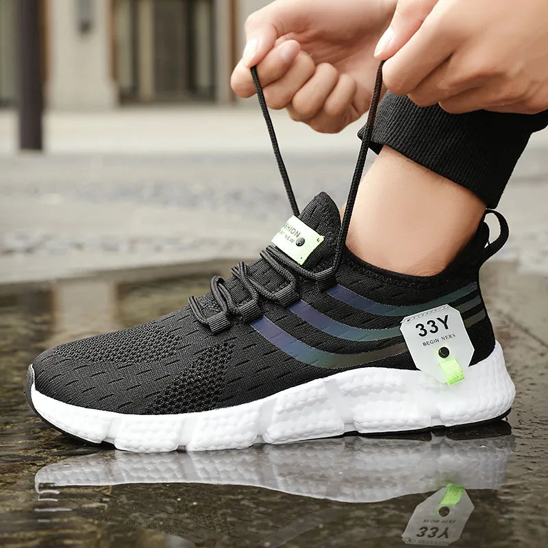 New Men's Sneakers Thick Sole Comfortable Casual Shoes Men Breathable Running Shoes Summer Man Tennis Shoes Large Size Men Shoe