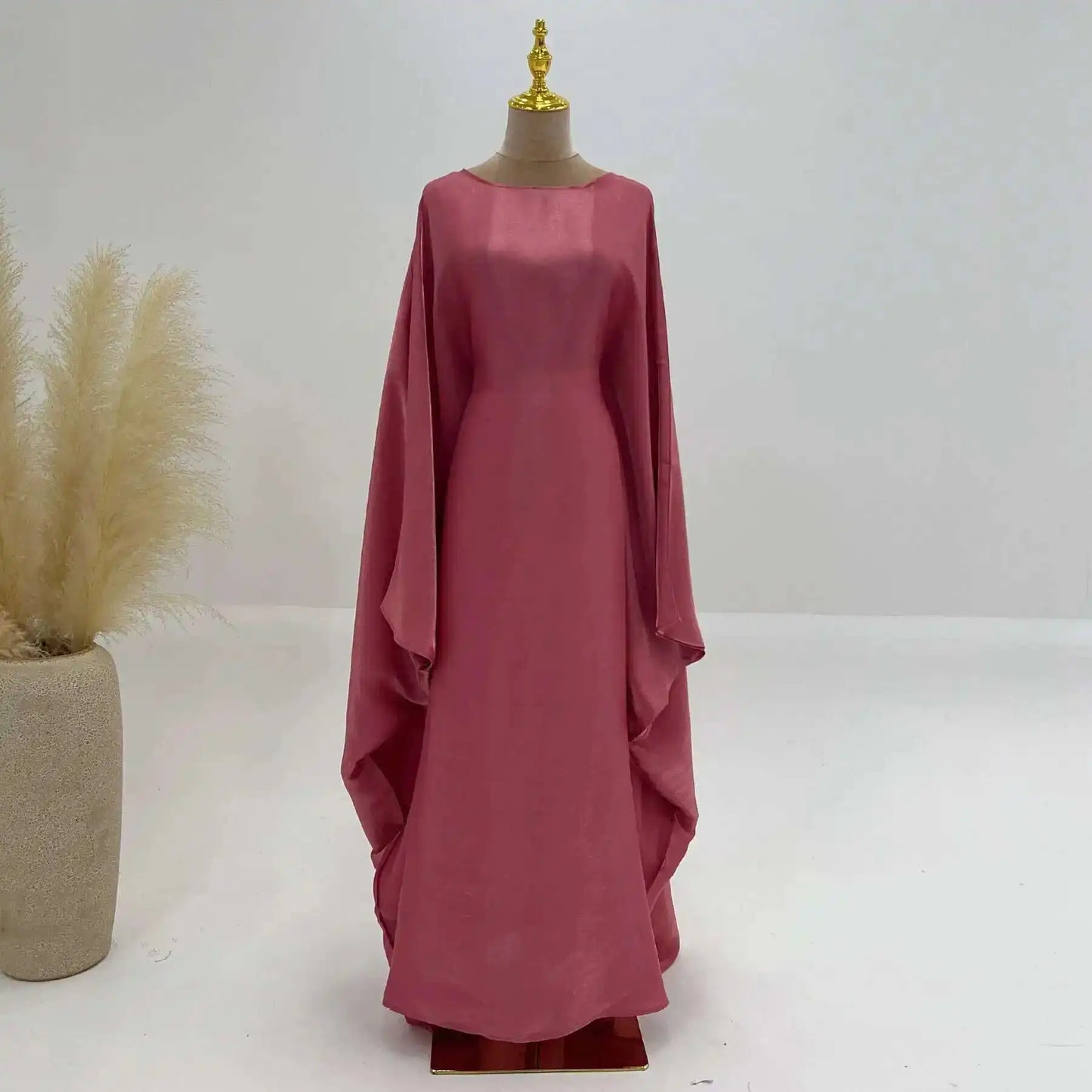 LANMREM Elegant Party Long Dress Women Many Colors Fashion Round Neck Batwing Sleeves Loose Dresses Fashion New Clothing 32C1950