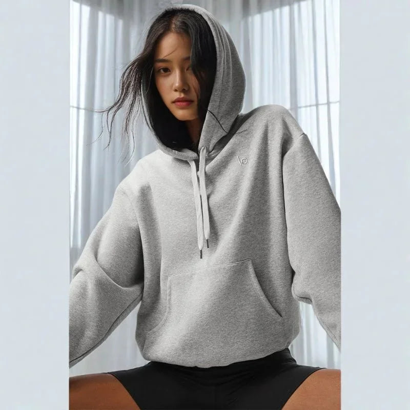 LO Yoga Hoodie Accolade Hoodie Cotton Loose Drawstring Versatile Pure Sports Pullover Hoodie Outdoor Top Yoga Shirts Hooded