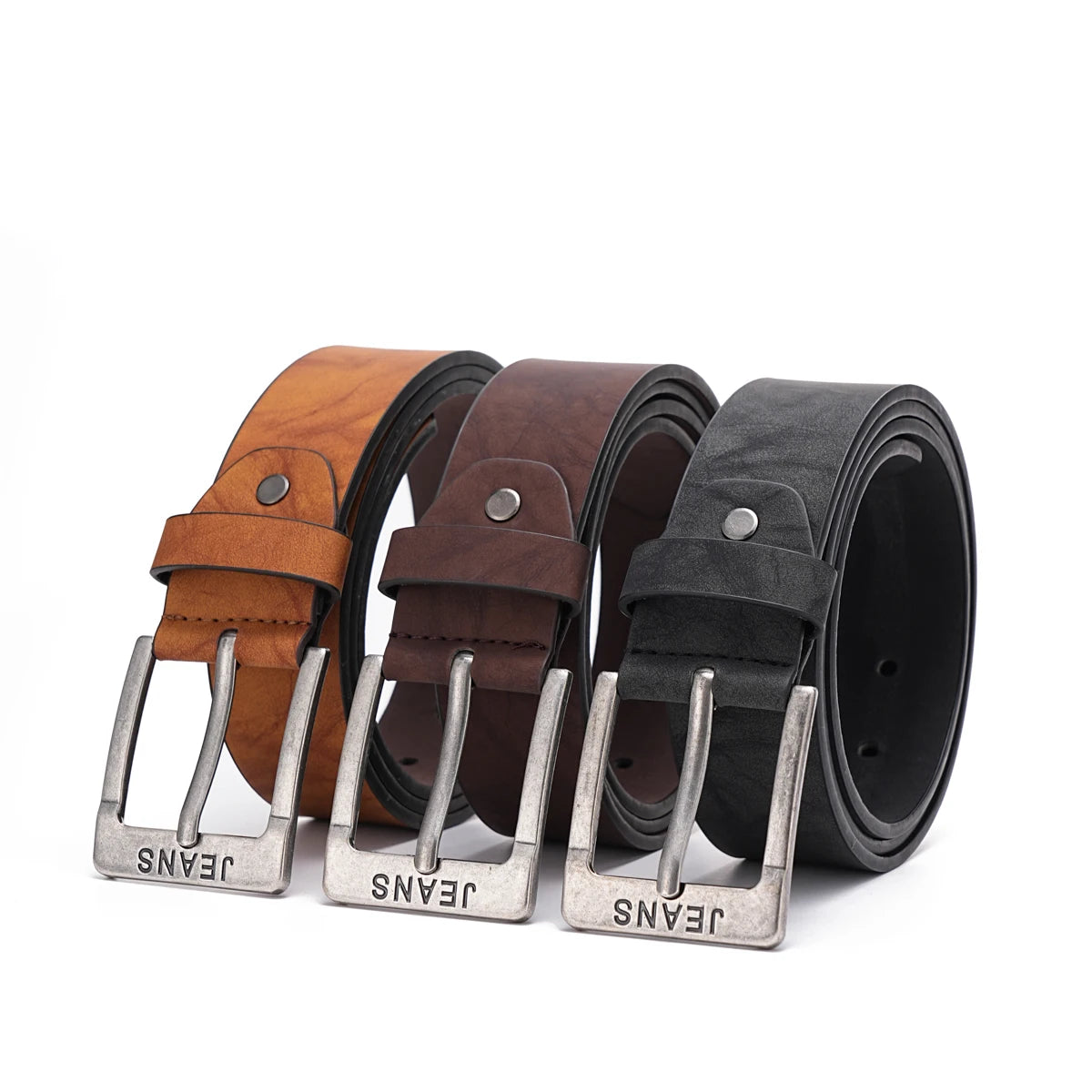 A men's PU belt suitable for leisure business gifts (send a perforated nail)