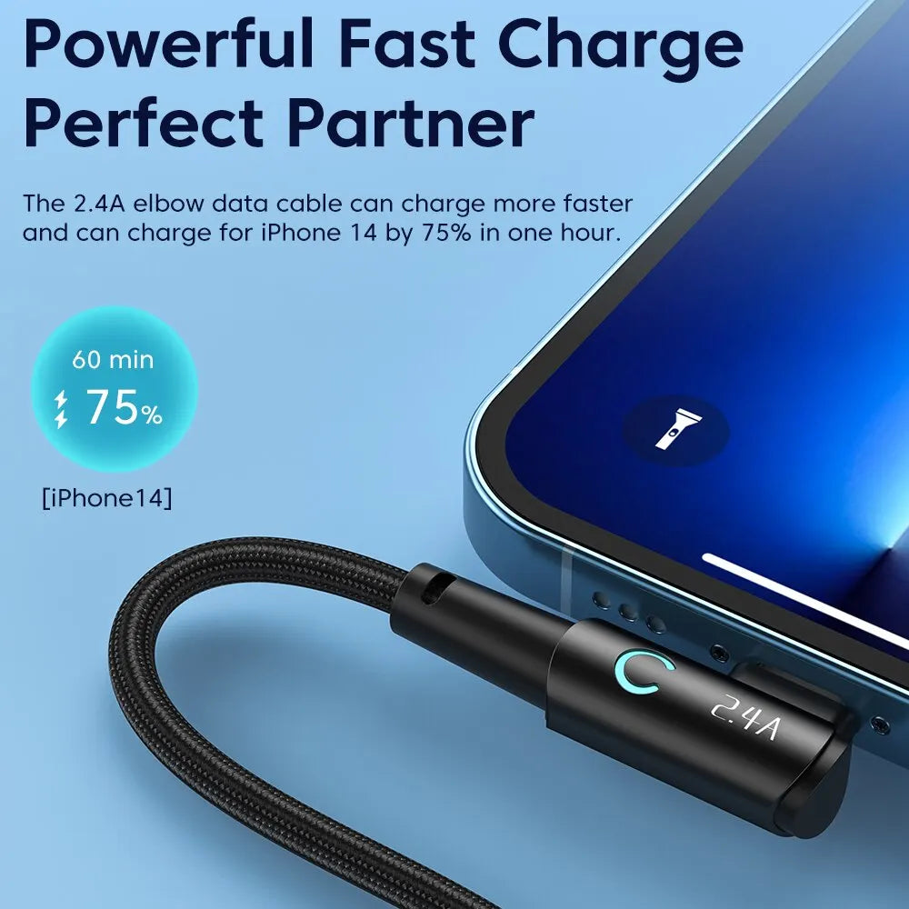 كابل Toocki USB لهاتف iPhone 14 13 12 11 Pro Max شاحن سريع كابل Lightning سلك USB لهاتف iPhone 12 11 X XR 8 7