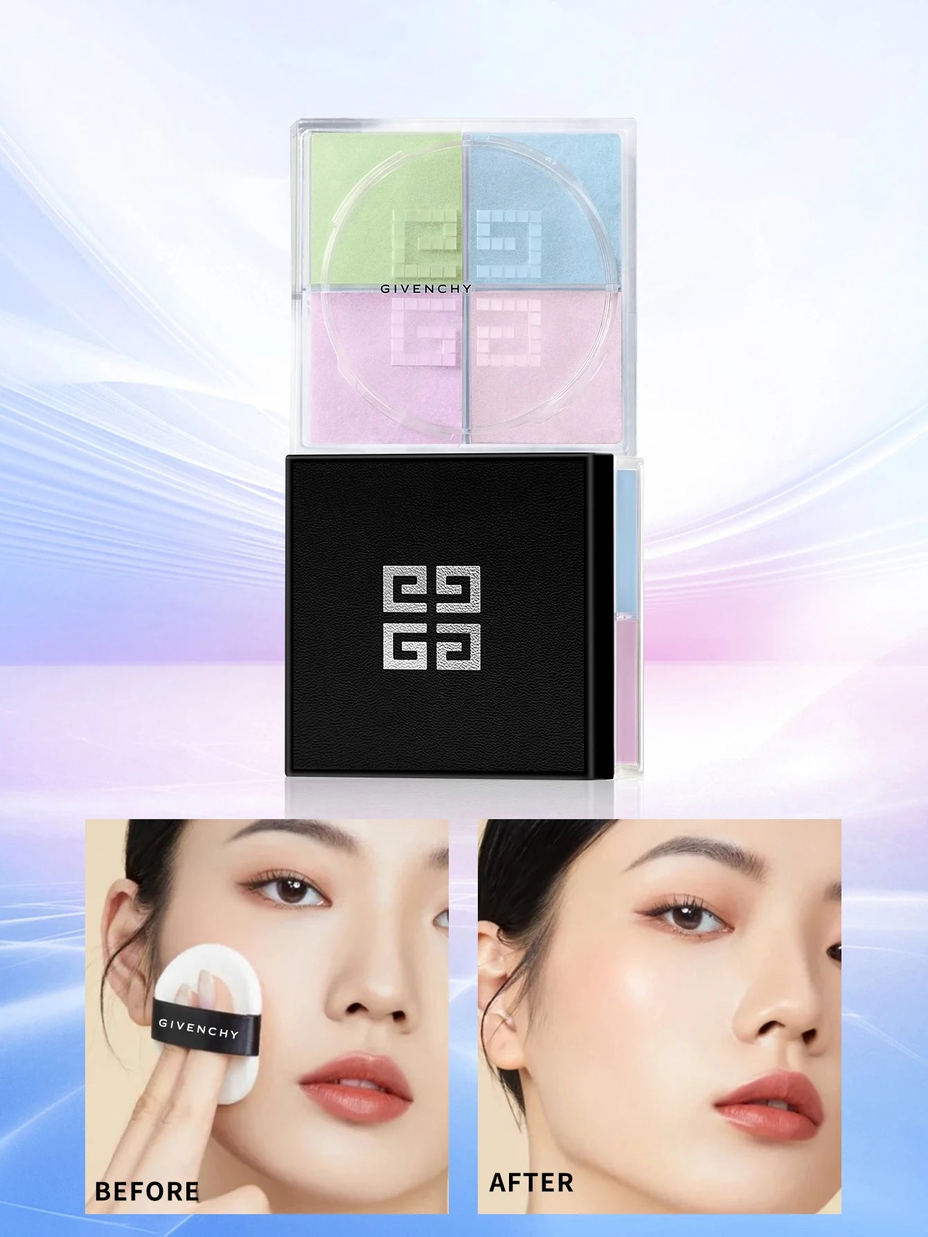 Givenchy Prisme Libre Mat-finish & Enhanced Radiance Loose Powder-4 in 1 Harmony #1 Mousseline Pastel 0.42 oz./4x3g
