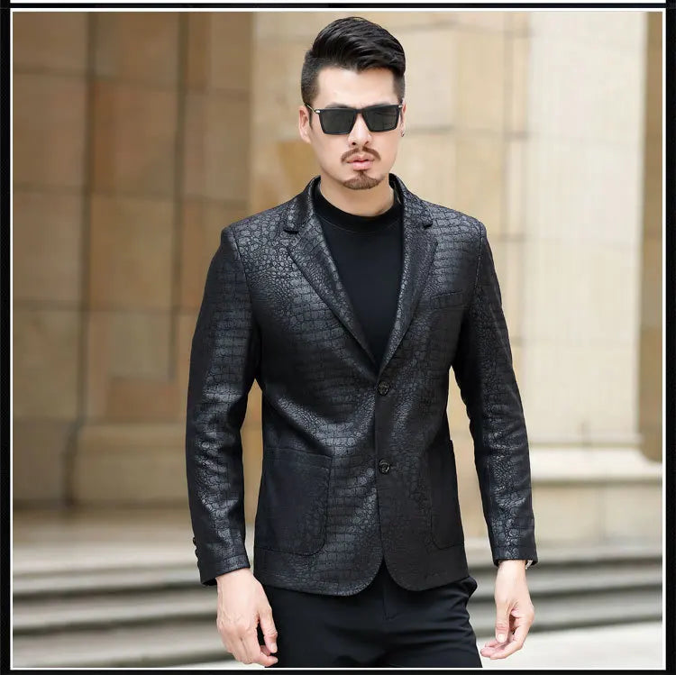 Spring Autumn New Suit Men Clothing Leather Jacket Male Leather Clothes PU Leather Coat Men's Suit Chaqueta Hombre FCY