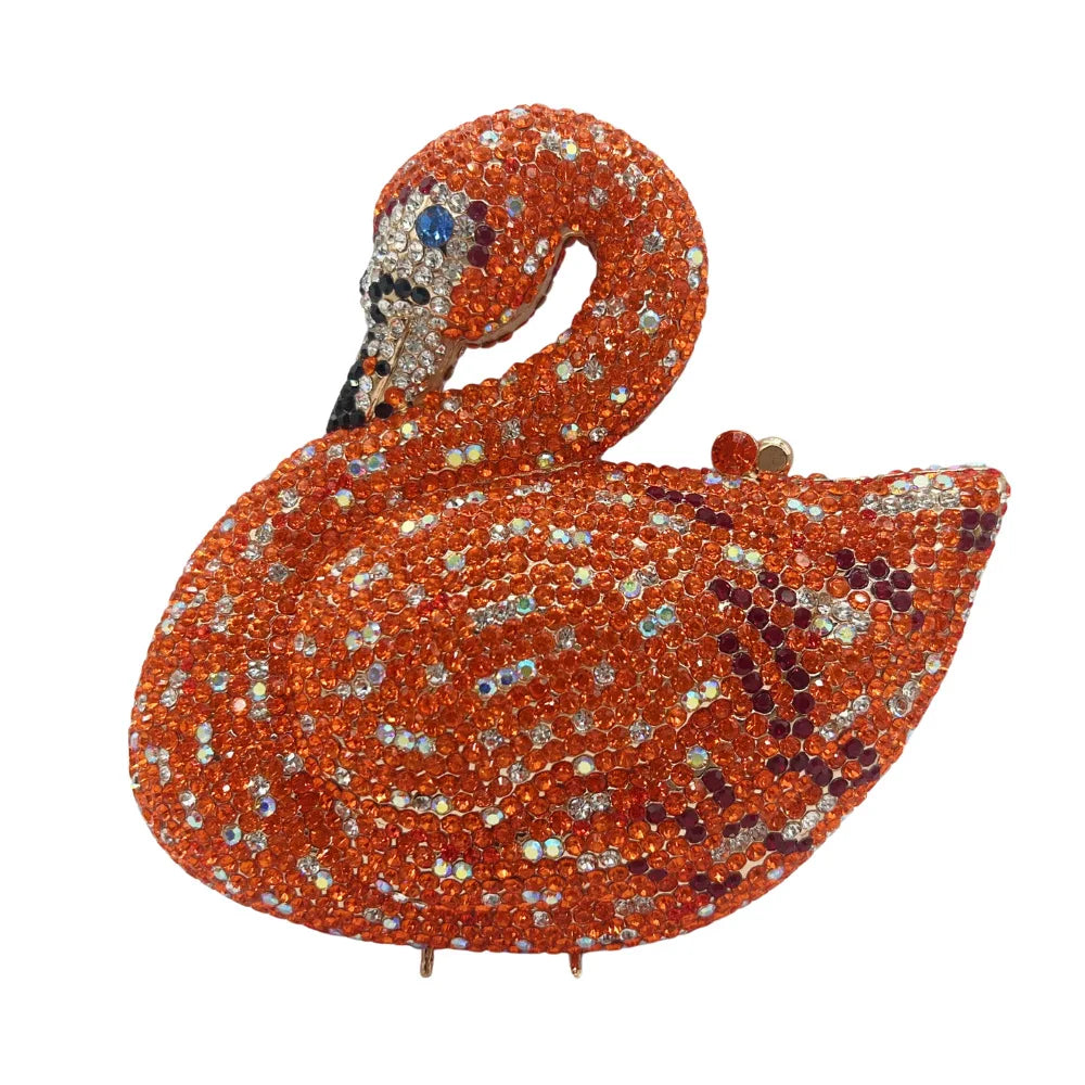 XIYUAN Swan Shaped Diamond Evening Clutch Bags New Rhinestone Day Clutches Metallic Gem Clutch Purses And Handbags Wedding Purse