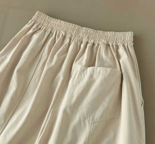 Retro Workwear Wide Leg Pants Women's High Waist Loose Casual Versatile Nine Point Straight Cut Carrot Pants Artistic Sle