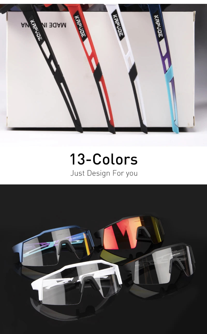 Kapvoe Road Driving Bike Sports Cycling Glasses Running Sunglasses Outdoor Men Woman Bicycle Cycling Mountain UV400 Goggles
