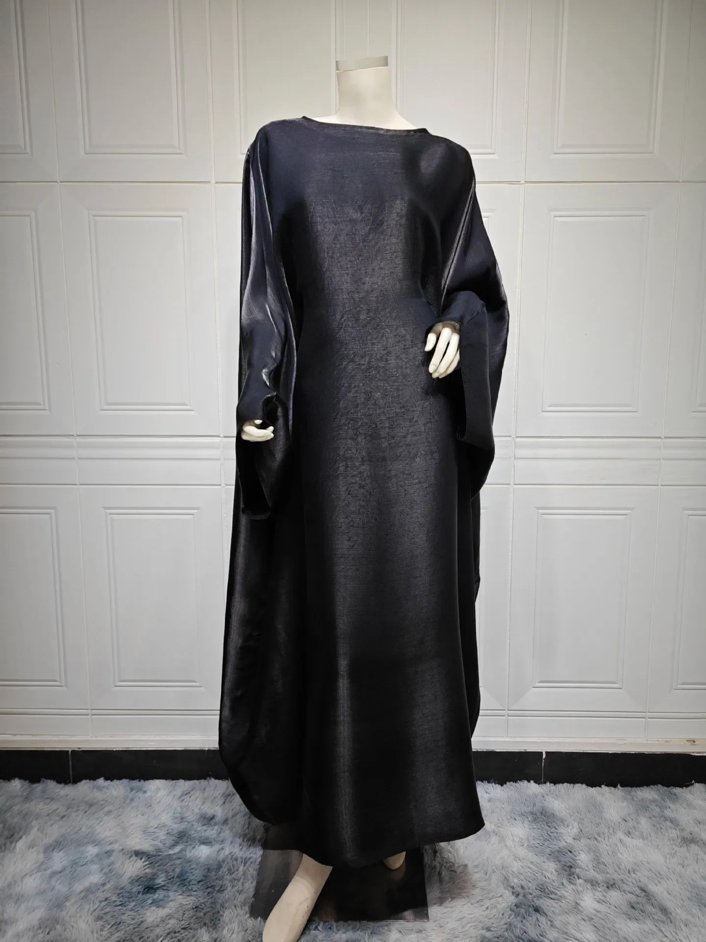 2024 Muslim Dress Women Summer Fashion Muslim Long Sleeve Satin Plus Size Long Abaya Kaftan Abaya Dubai Abaya Muslim Clothes
