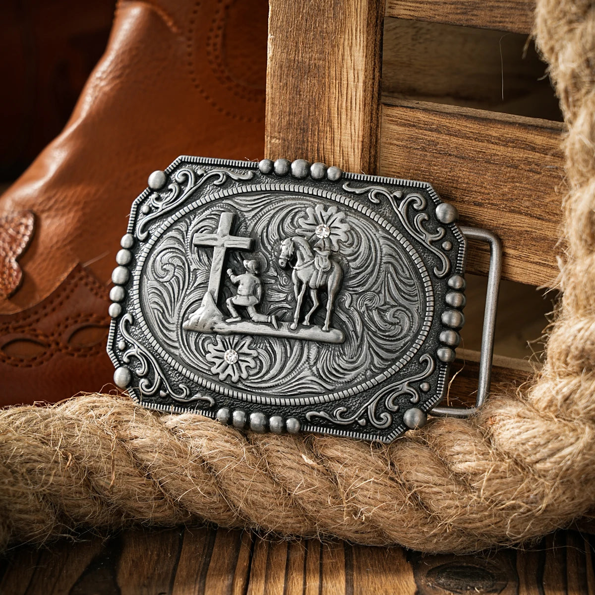 Western style plate buckle belt metal buckle one belt buckle