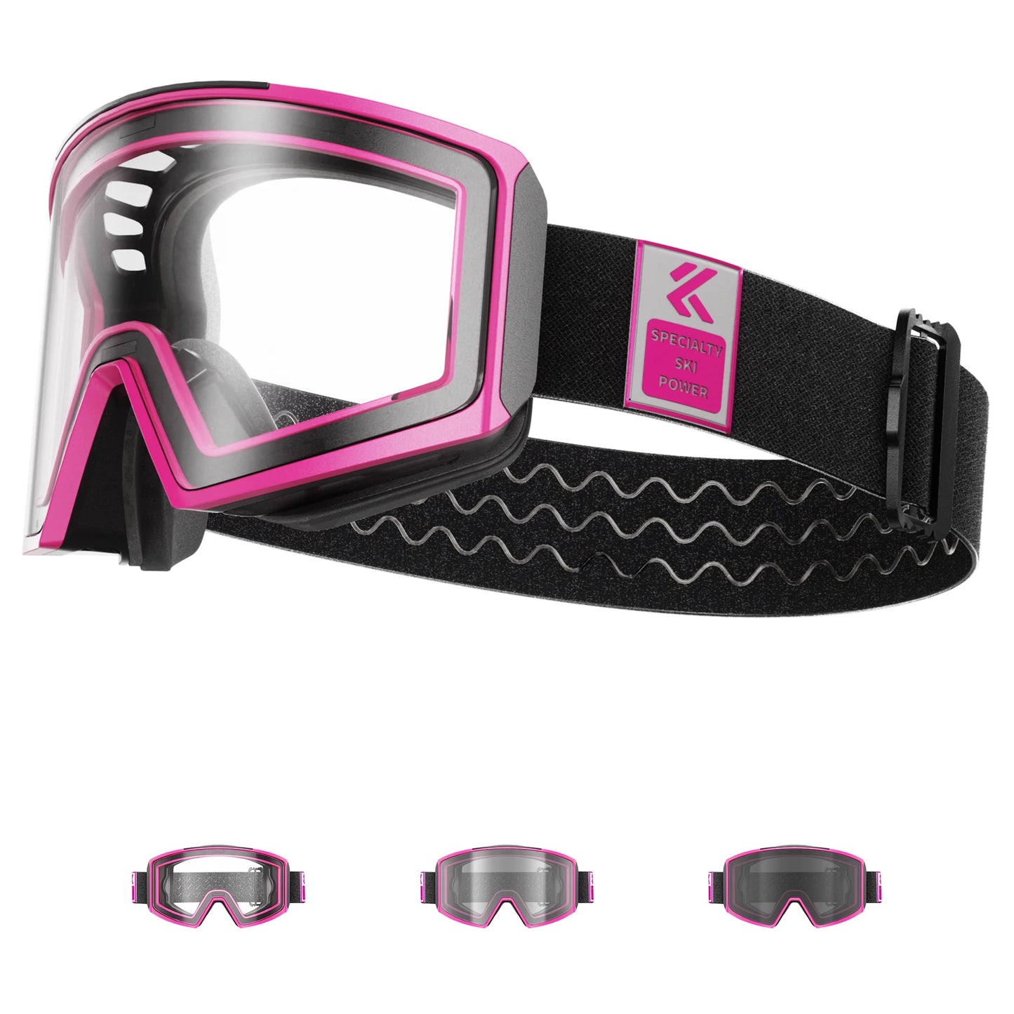 KAPVOE New Ski Snowboard Mask Goggle Men Women UV400 Protection Snow Glasses Magnetic Attraction Anti-Fog Skiing Goggles Adult