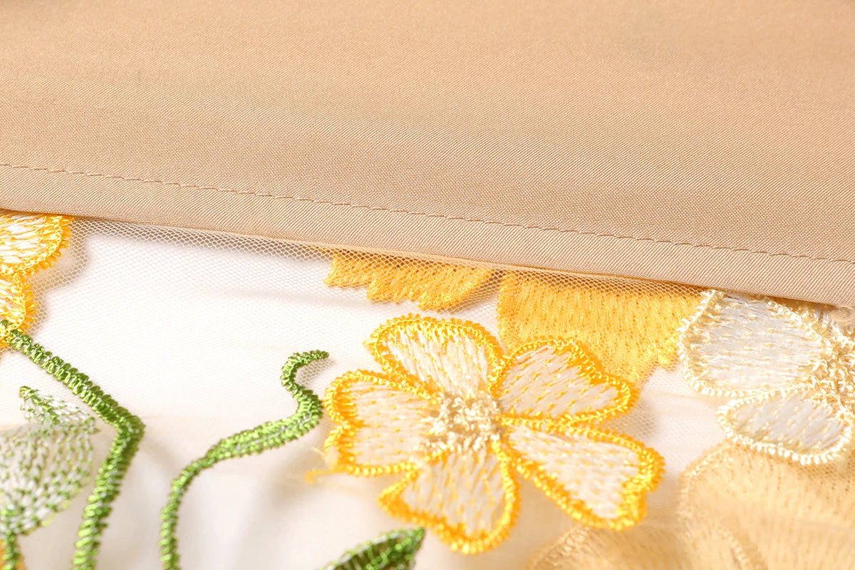 Summer High-end Embroidery Lace Prom Dress Women French Luxury 3D Flower Short Sleeve Long Dress Party Bodycon Holiday Vestido