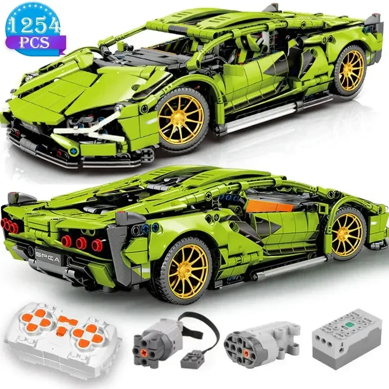 GrabliWorld NitroBuild™ Supercar – 1280PCS RC Block Set