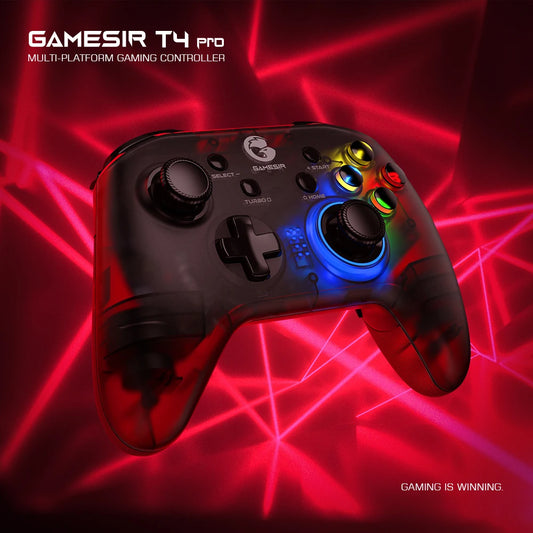 وحدة تحكم GameSir T4 Pro اللاسلكية المحمولة 2.4G بتقنية البلوتوث مع جيروسكوب 6 محاور لجهاز Nintendo Switch وAndroid وiPhone وPC