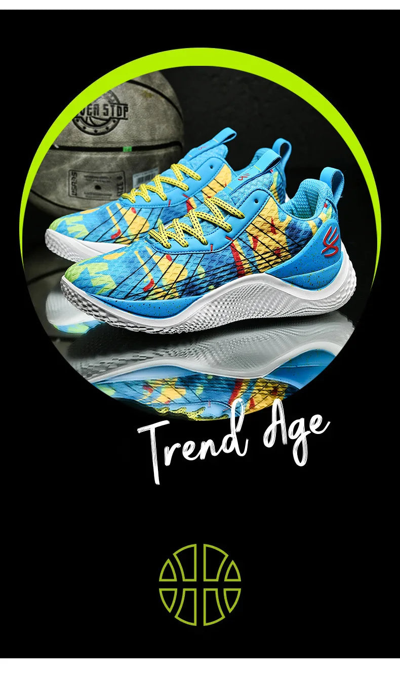 Summer New Men's Casual Shoes Breathable Comfortable Running Large Size Basketball Shoes Fashionable Versatile Couple Shoes
