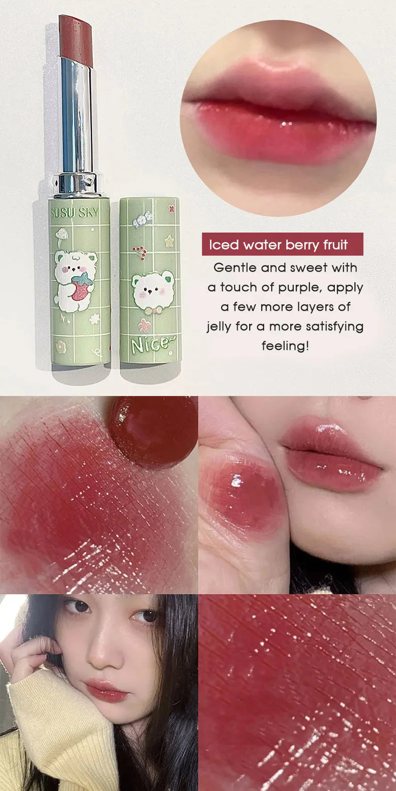 Cute Paradise lipstick Moisturizing&Moisturizing Lip Care Color Stain Free Lipstick Colored lipstick