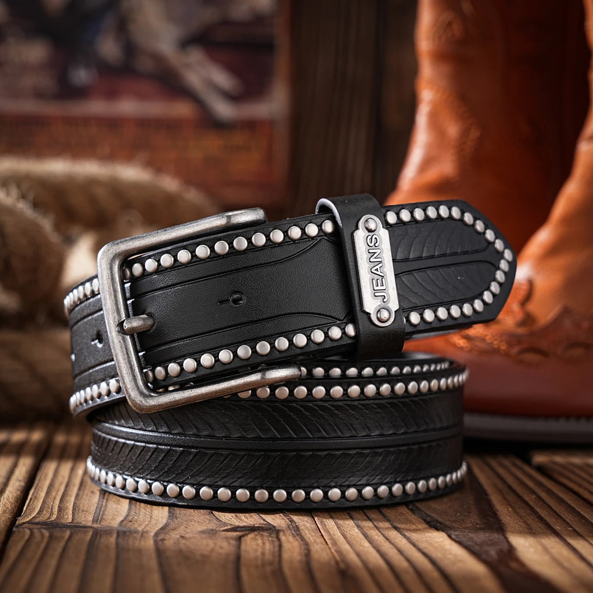 Casual, individual and retro belts, Western-style clothing accessories, metal buckles, PU belts, suitable for both men and women
