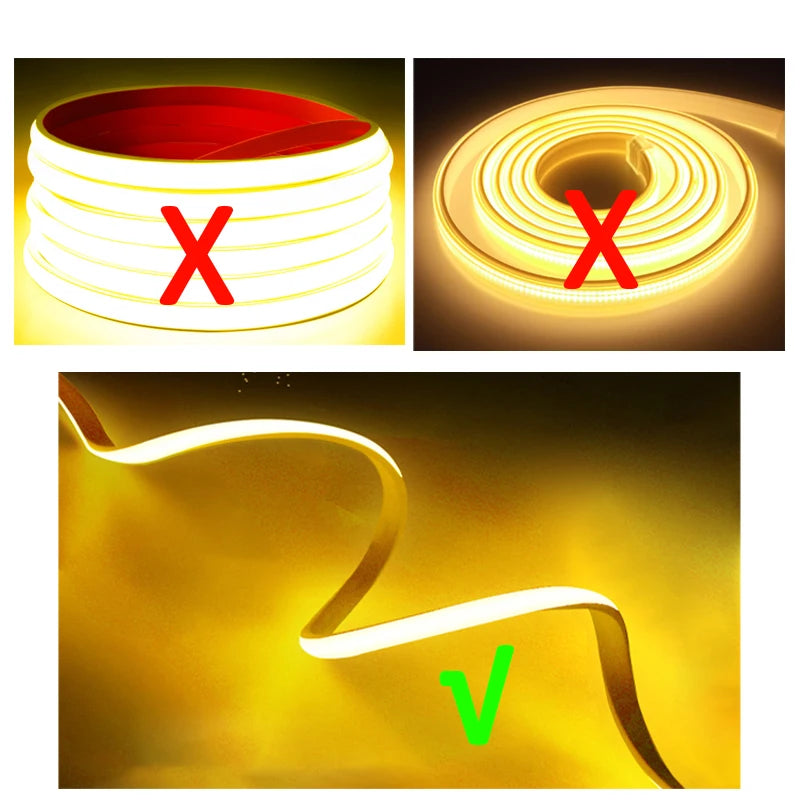 220V Led Strip High Brightness Waterproof COB LED Strip 220V Flexible Ribbon for Room Bedroom Kitchen Outdoor Garden Lighting