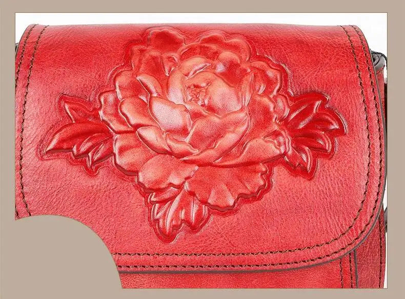 MOTAORA Women Shoulder Bag Luxury Retro Saddle Bags For Ladies Genuine Leather Messenger Bags Female Handmade Embossed Women Bag