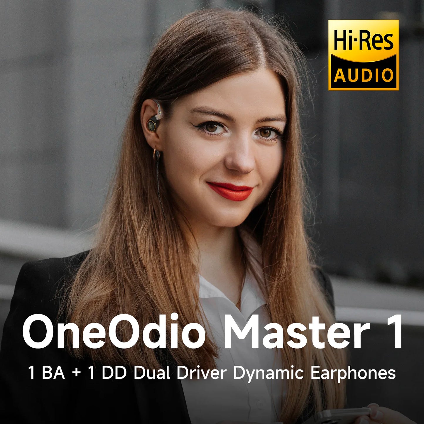 Oneodio Master1 Wired Earphones In Ear 1BA+1DD Hi-Res Monitor Headphones Detachable HiFi Earbuds 3.5mm/Type C With Microphone