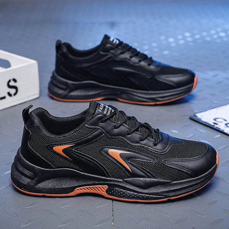 Men's Chunky Dad Shoes: 2025 Summer Breathable Running Sneakers with Thick Soles for Students