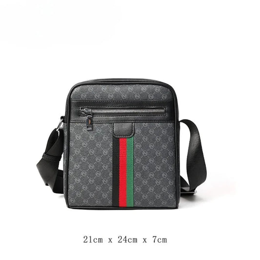 Square Crossbody Bag – Men's Luxury Plaid Letter Print Sling Messenger Bag