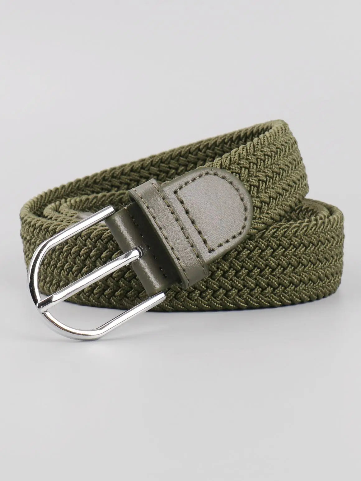 Stretch Canvas Leather Belts for Men Female Casual Knitted Woven Military Tactical Strap Male Elastic Belt for Pants Jeans