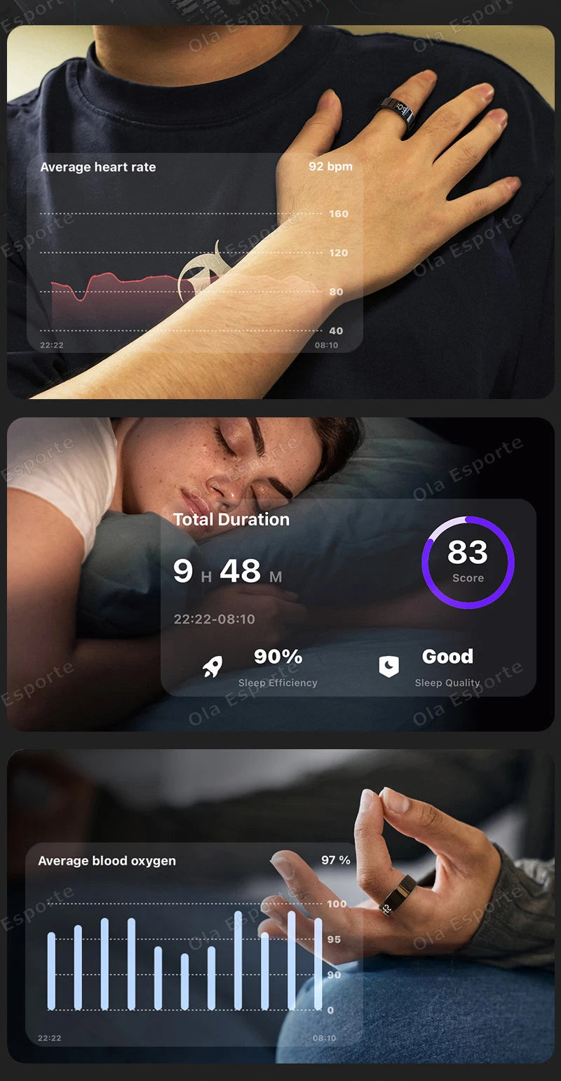 New R11 For xiaomi Smart Ring Men Women LED Display Screen Heart Rate Blood Oxygen Monitor Waterproof Multi Sports Modes rings