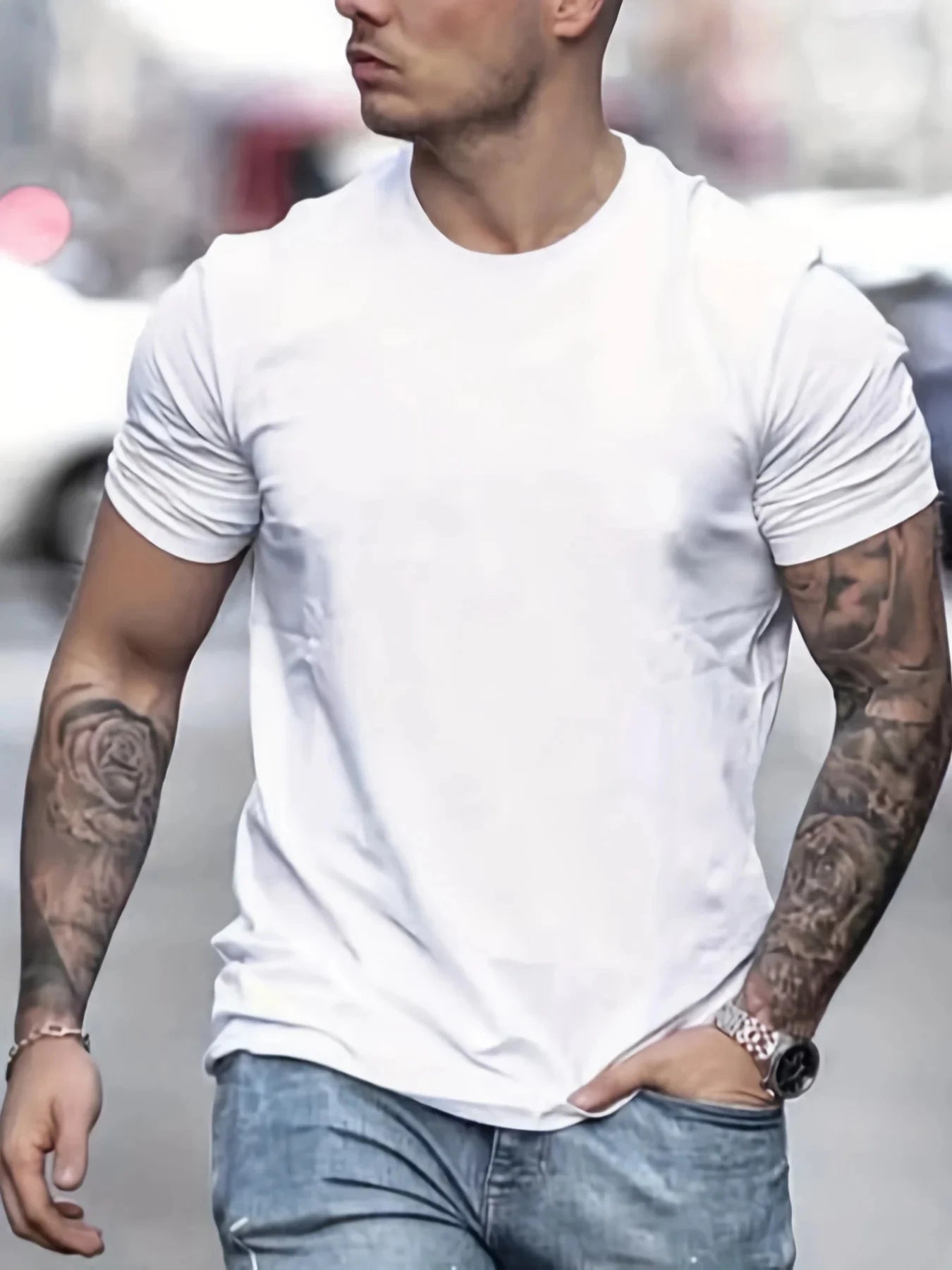 Men's 100% pure cotton summer loose and comfortable casual pac man style sun planets 🪐 eaten printed round neck short sleeved T-shirt top