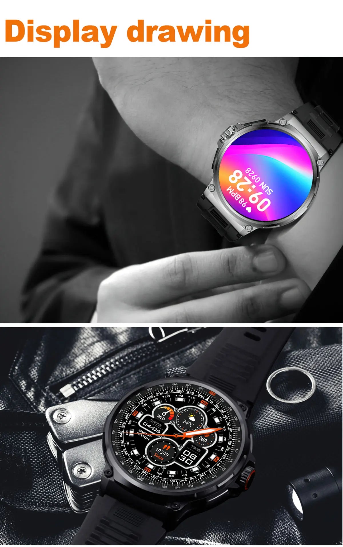 2025 New 1.85-Inch Ultra HD Smart Watch Men GPS Track Bluetooth Call 710 mAh Large Battery 400+Dial Smartwatch For Huawei Xiaomi
