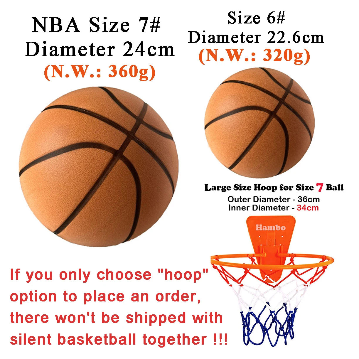 Silent Basketball Size 7#(29.5")6#/5# Dribbling Indoor Grooved Airless Foam Basketball Quiet Dribbling Training Silent Ball Hoop