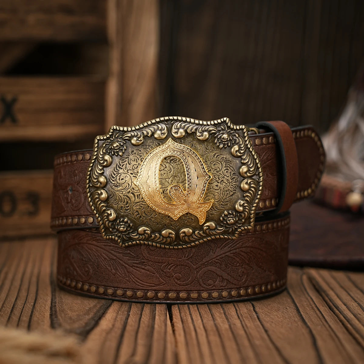 Vintage style PU Leather Western Denim Belt Classic Letter buckle - 3.8 cm wide, durable and stylish for men and women - perfect